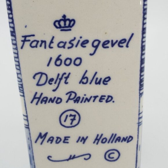 Delft Blue Canal House Hand Painted 17 Fantasie Gevel 1600 Made in Holland - Picture 8 of 8